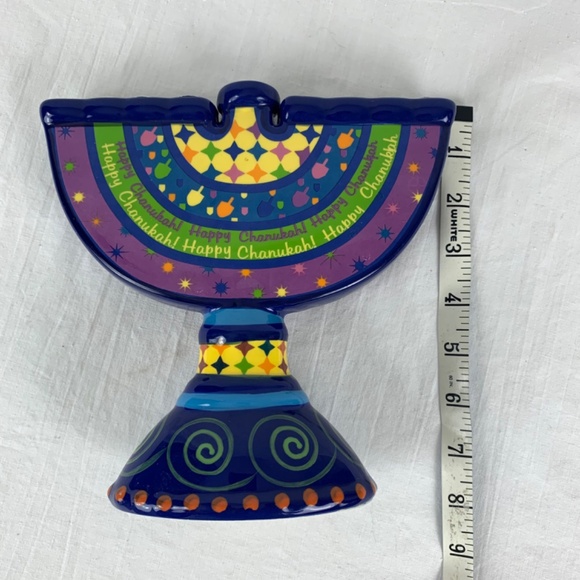 Colorful Ceramic Menorah Hanakah Jacob Rosenthal Judaica Collection F Timinsky - Picture 7 of 10